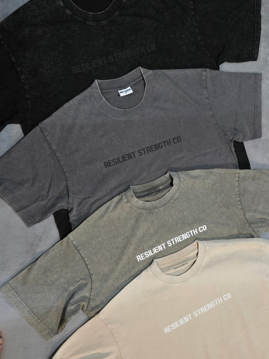 Oversized Acid Wash Tee- Beige