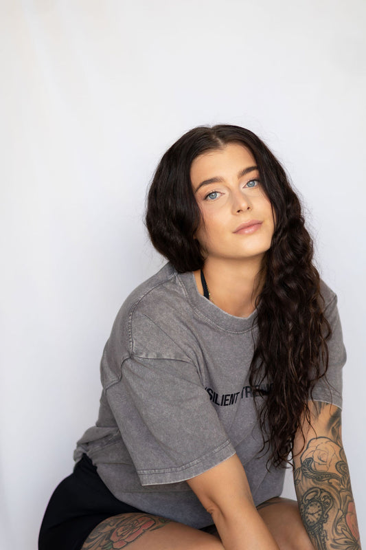 Oversized Acid Wash Tee- Stone