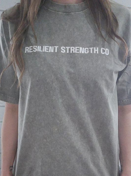 Oversized Acid Wash Tee- Light Stone