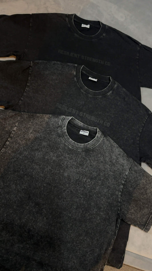 Oversized Acid Wash Tee- Charcoal