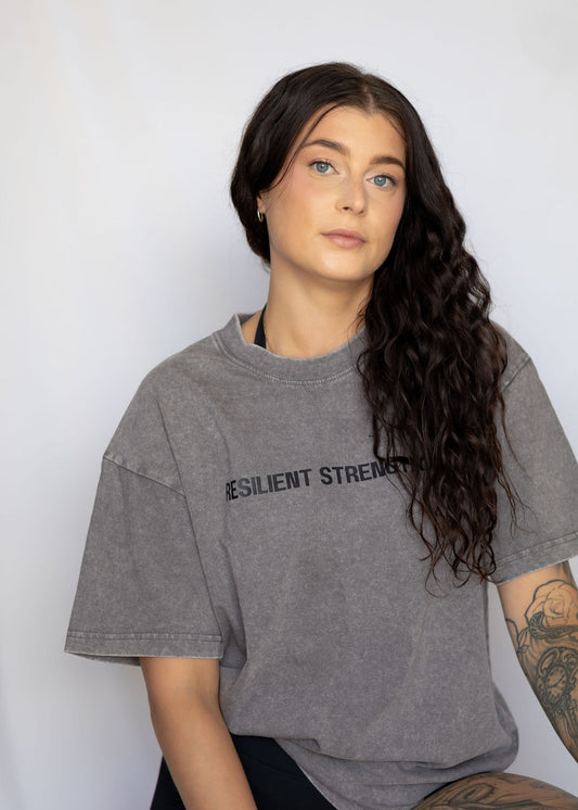 Oversized Acid Wash Tee- Stone