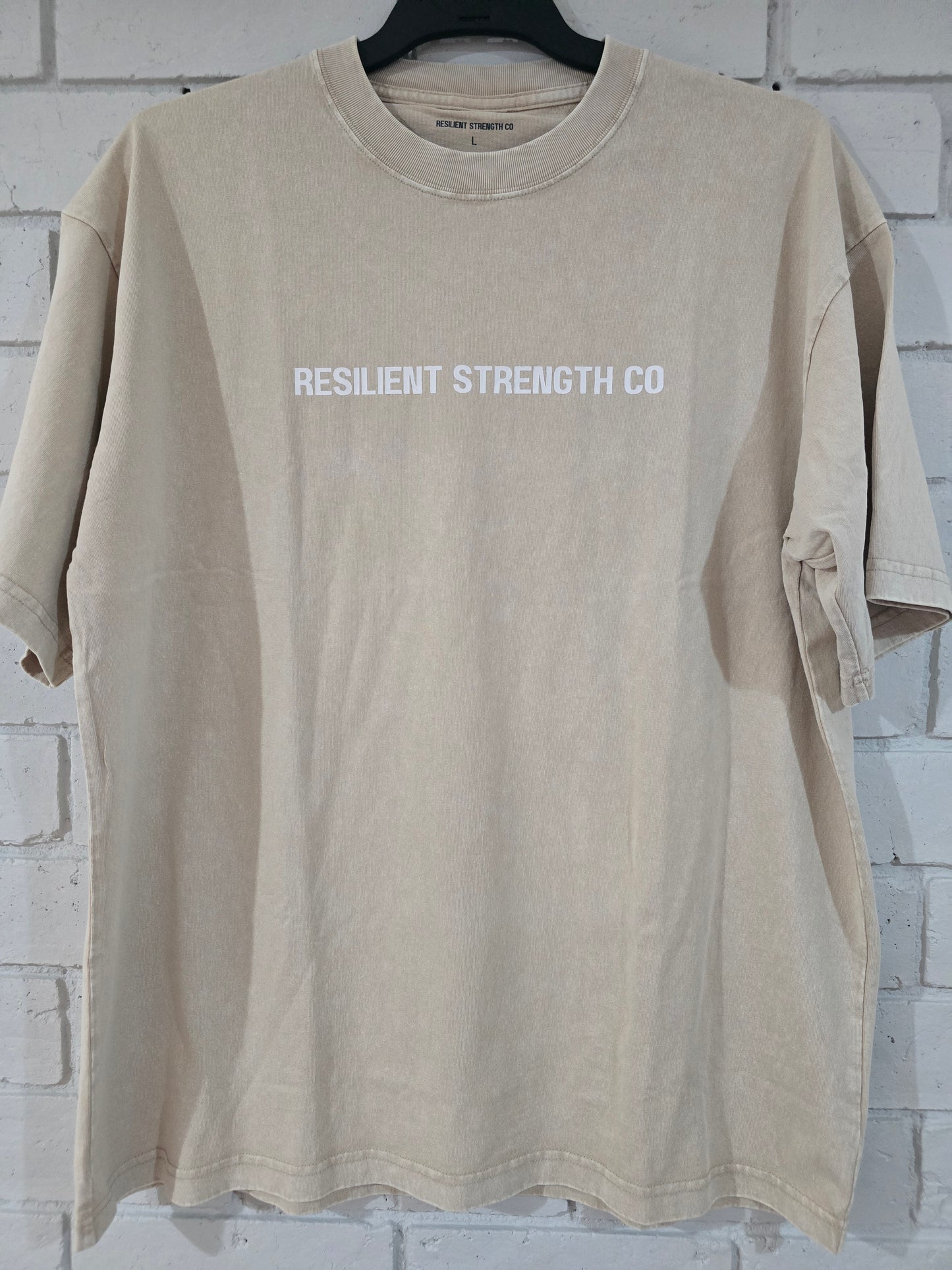 Oversized Acid Wash Tee- Beige