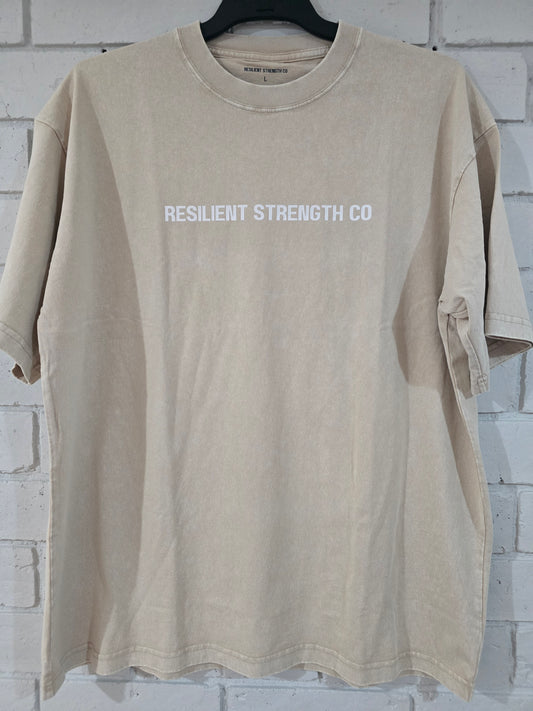 Oversized Acid Wash Tee- Beige